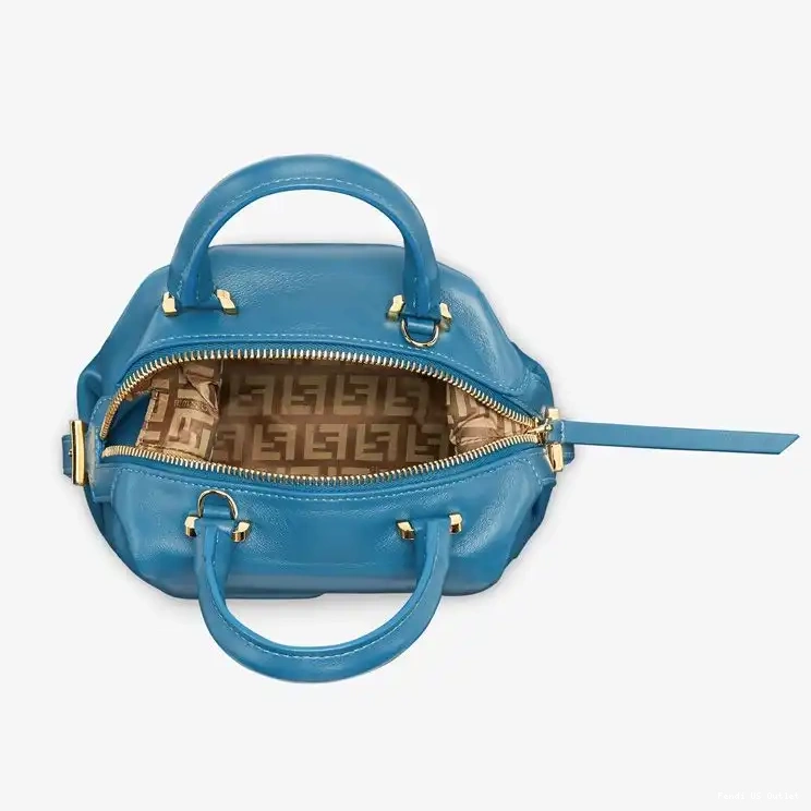 Cheap HOT In Bag Leather Mini FF Fendi Blue Nappa Cube 0605